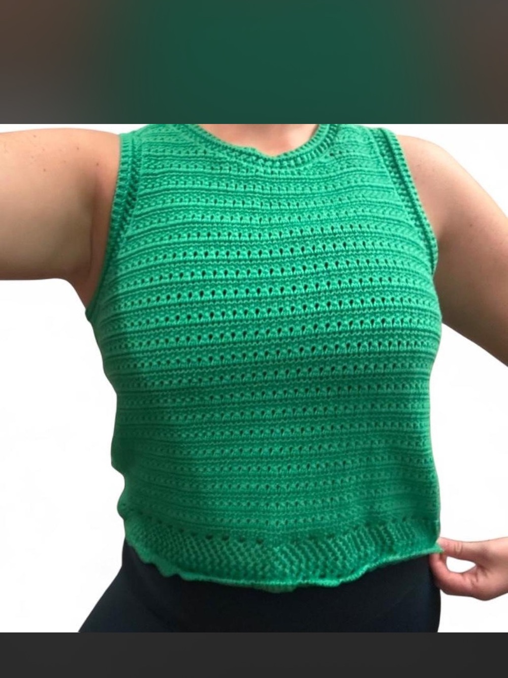 J. Crew Bright Green Crochet Tank